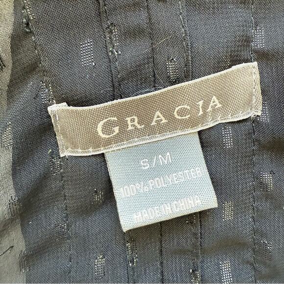 Gracia sheer black blouse oversized style S/M - Picture 4 of 5
